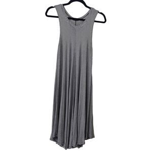 Rolla Coaster Sleeveless Flowing Midi Dress Black White Stripes Women sz Large